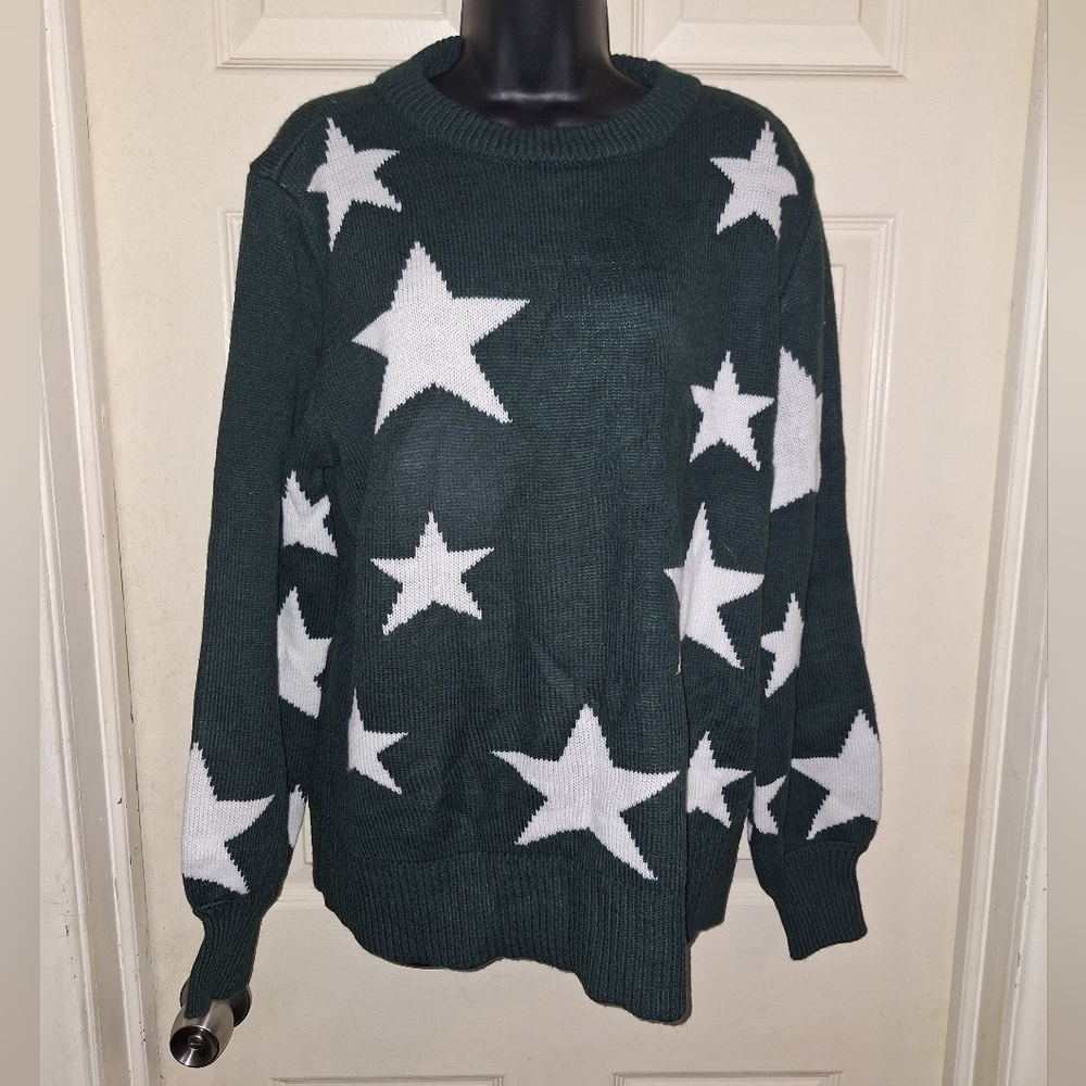 Zenana heavy star print sweater size large